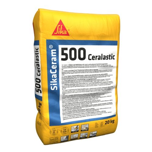 SikaCeram-500 Ceralastic csemperagasztó és vízszigetelő 20 kg-os zsák = 1 db